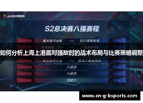 如何分析上海上港面对强敌时的战术布局与比赛策略调整 如何分析上海上港面对强敌时的战术布局与比赛策略调整